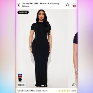 Cora Snatched Black Maxi Dress